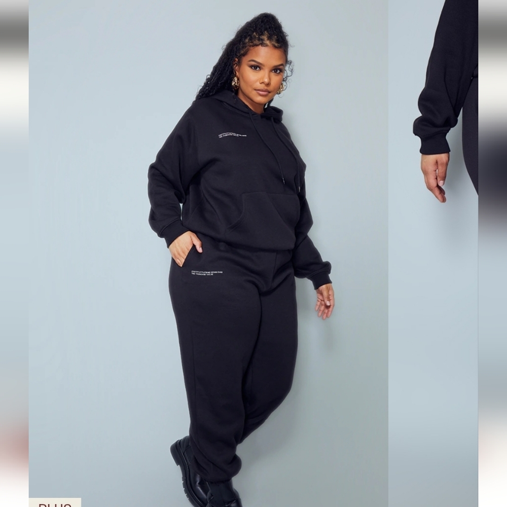 NWT PrettyLittleThing Plus Black Joggers ~ XXXL